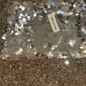 Urban Outfitters Metallic Silver Sequin Top